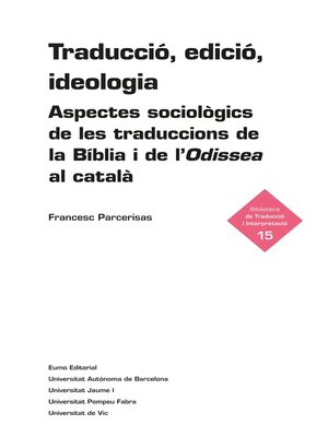 cover image of Traducció, edició, ideologia